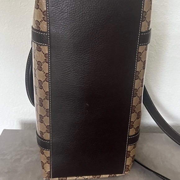 Crystal Monogram Medium GG Charm Dome Satchel Dark Brown - Picture 9 of 16